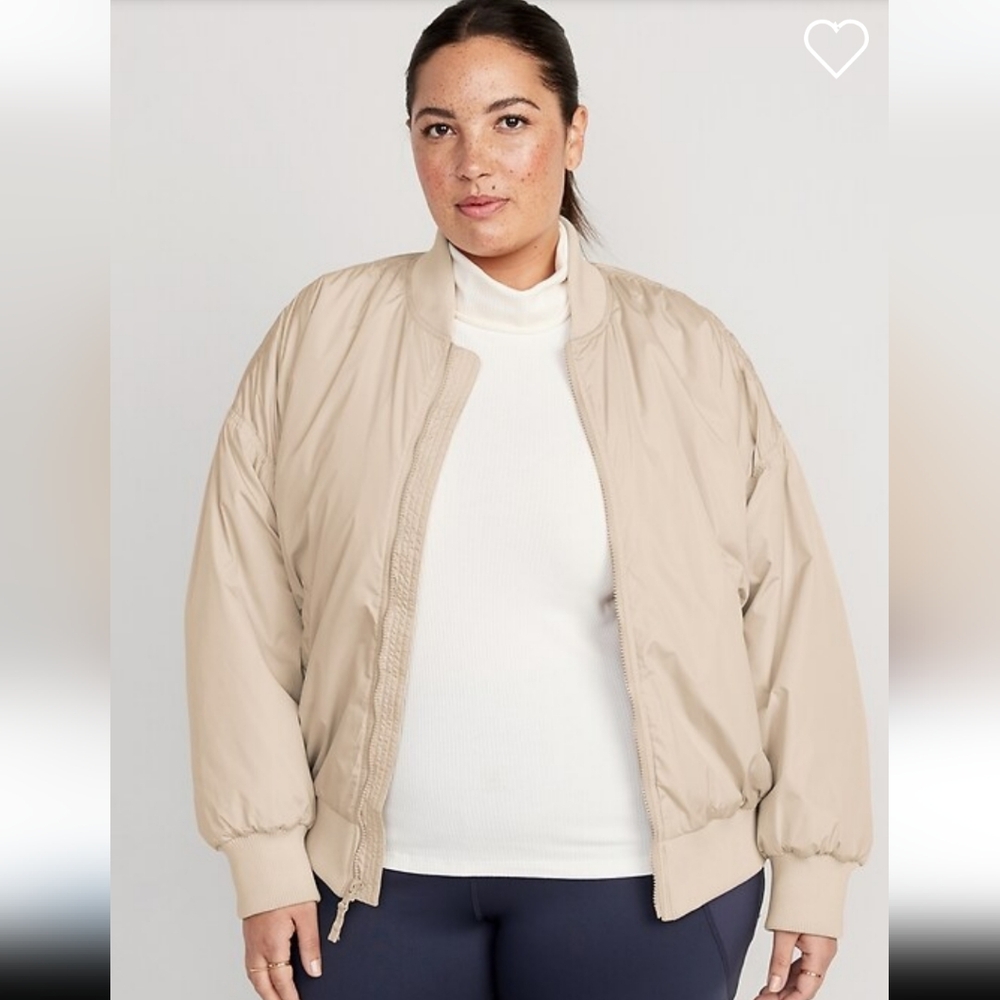 Old Navy XXL Champagne Satin Bomber Jacket